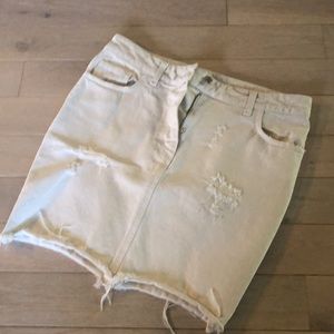 Dolce and Gabbana distressed khaki skirt